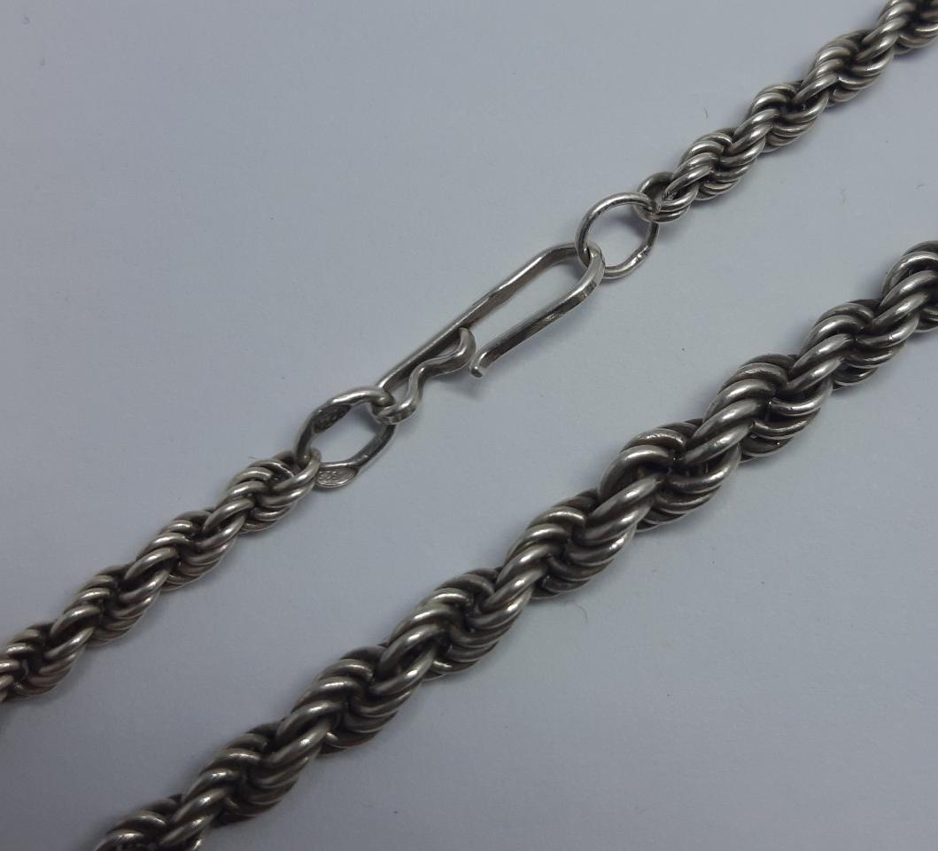 Серебряная цепь с плетением Веревочка (32633139) 0