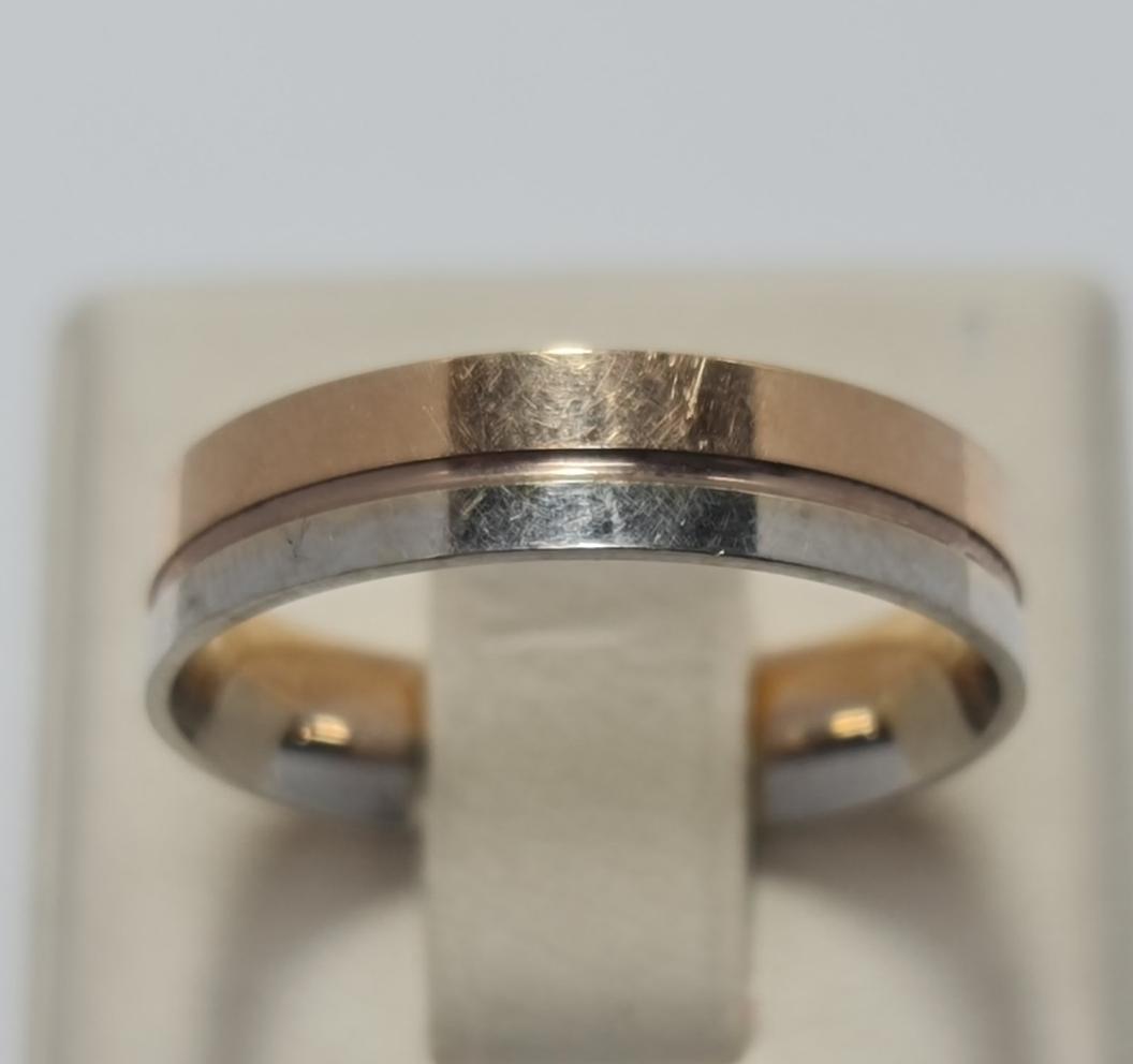 Обручальное кольцо из красного и белого золота (33431800) 0