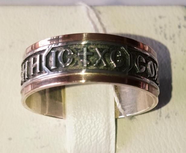 Серебряное кольцо с золотой вставкой (22780585) 0