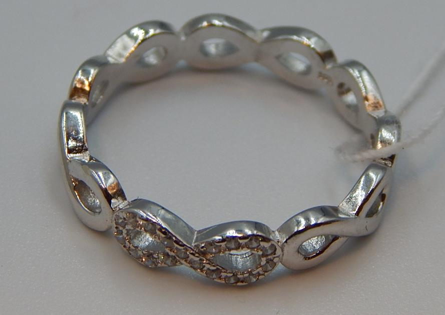 Серебряное кольцо с цирконием (30518834) 1