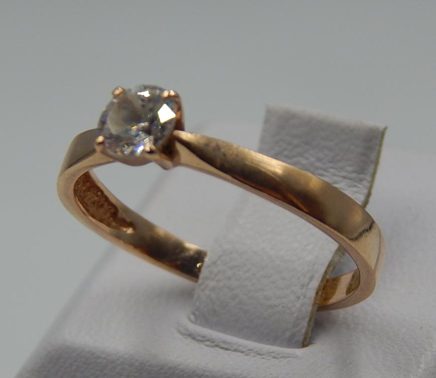 Кольцо из красного золота с цирконием (31570933) 1