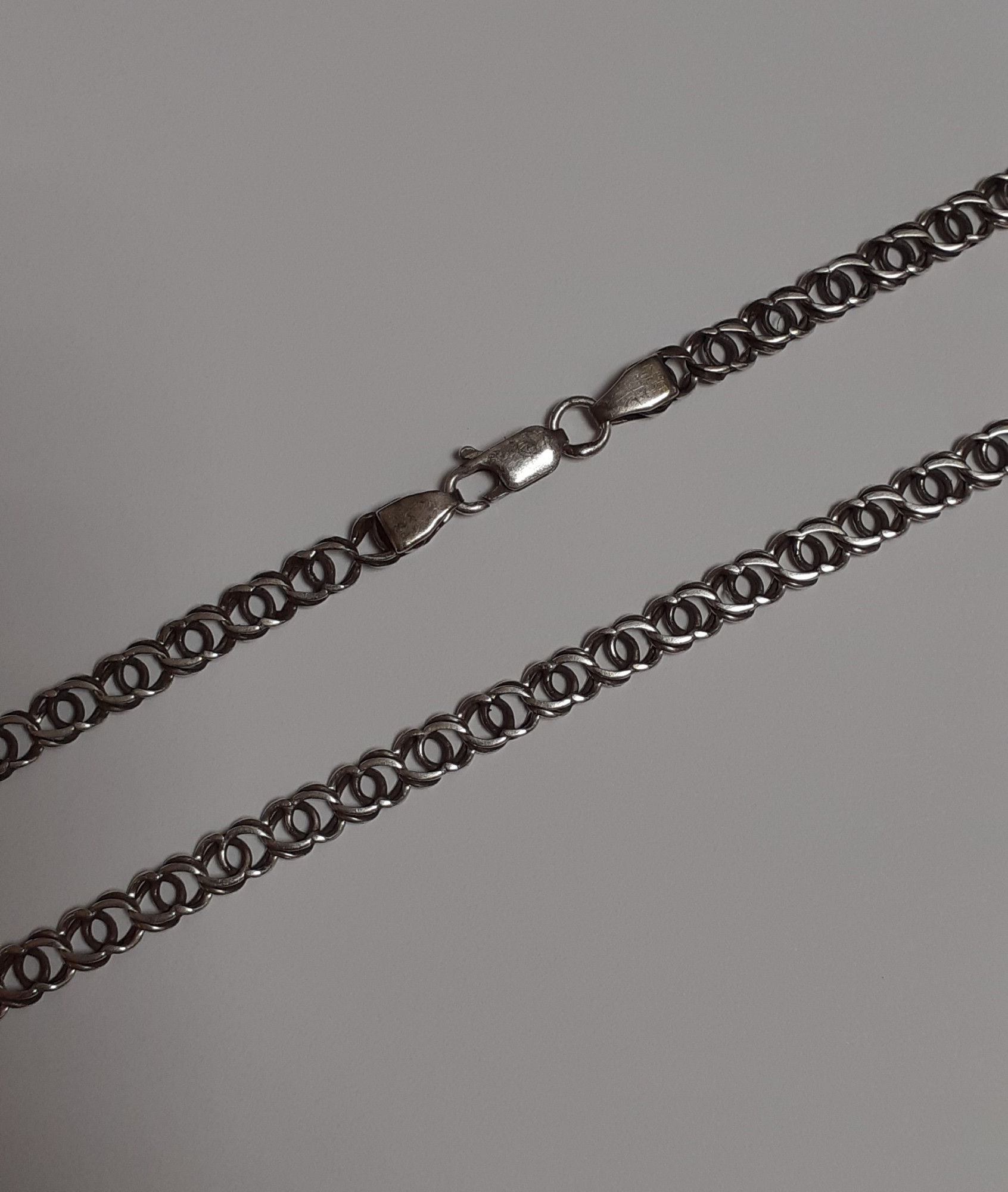 Срібний ланцюг із плетінням Бісмарк (33533096) 0