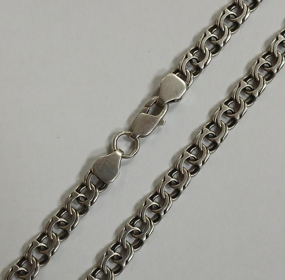 Серебряная цепь с плетением Бисмарк (33907581) 0