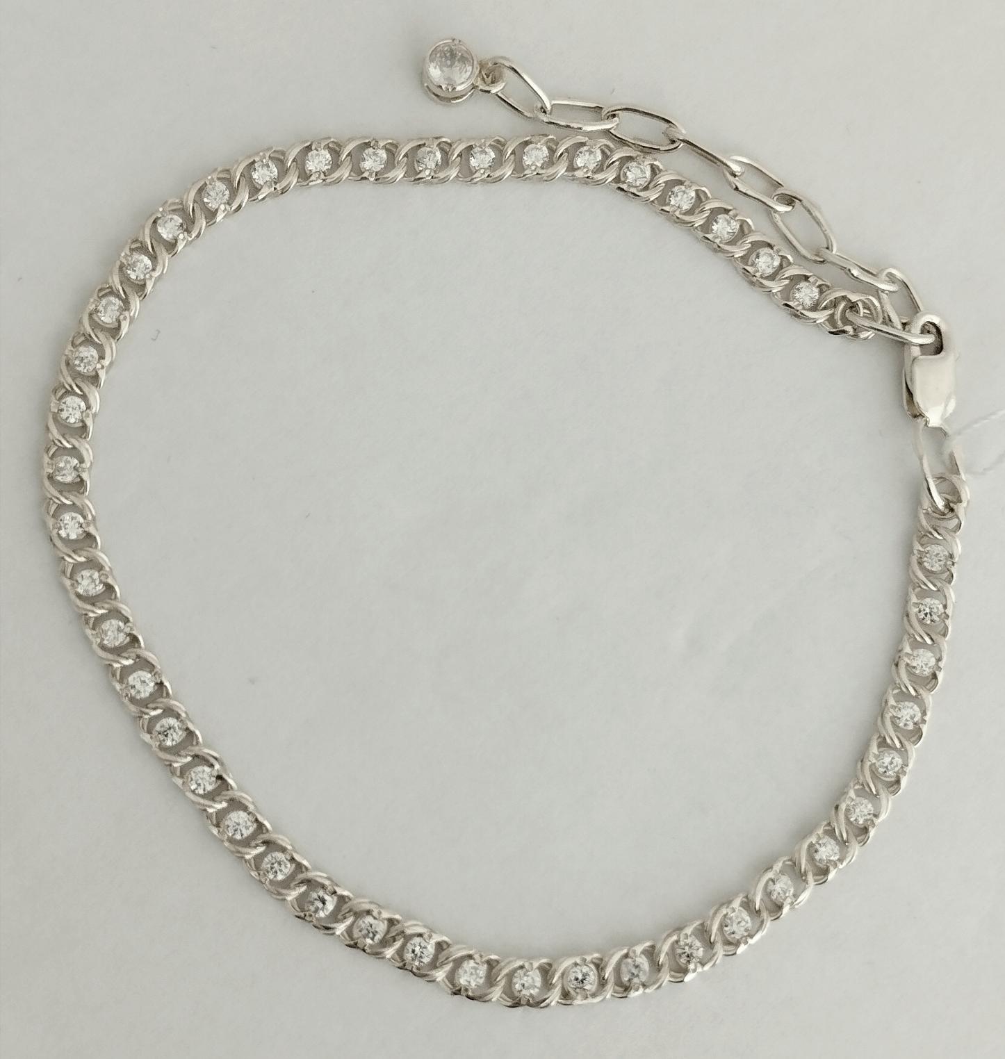 Срібний браслет із цирконієм (33539939) 0