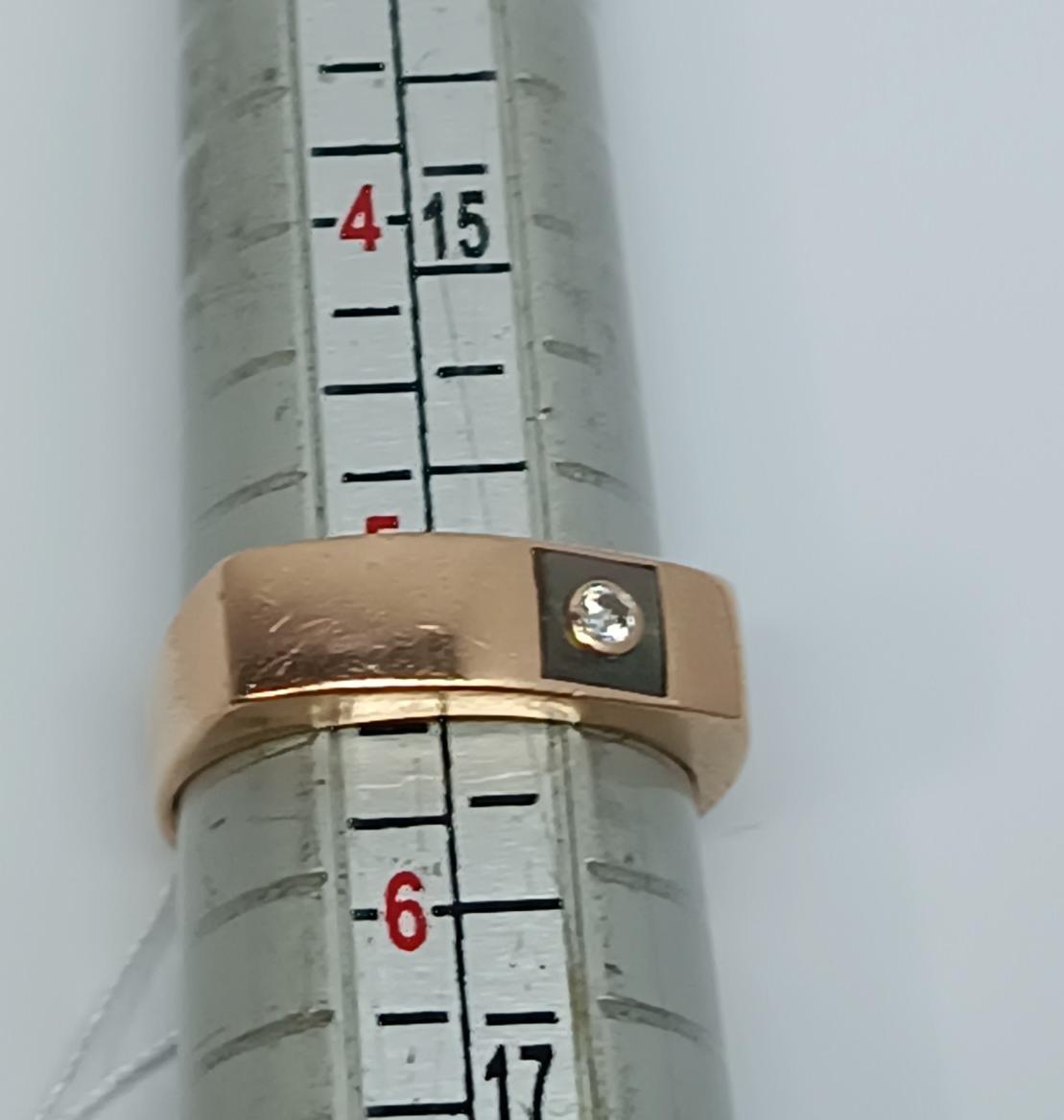 Перстень из красного и желтого золота с цирконием (33444915)  2