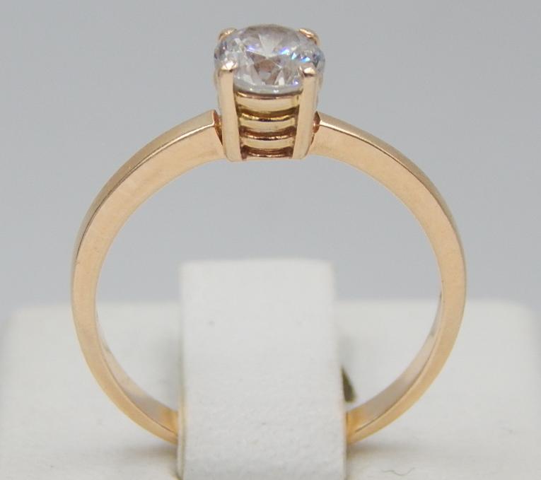 Кольцо из красного золота с цирконием (31879061) 1