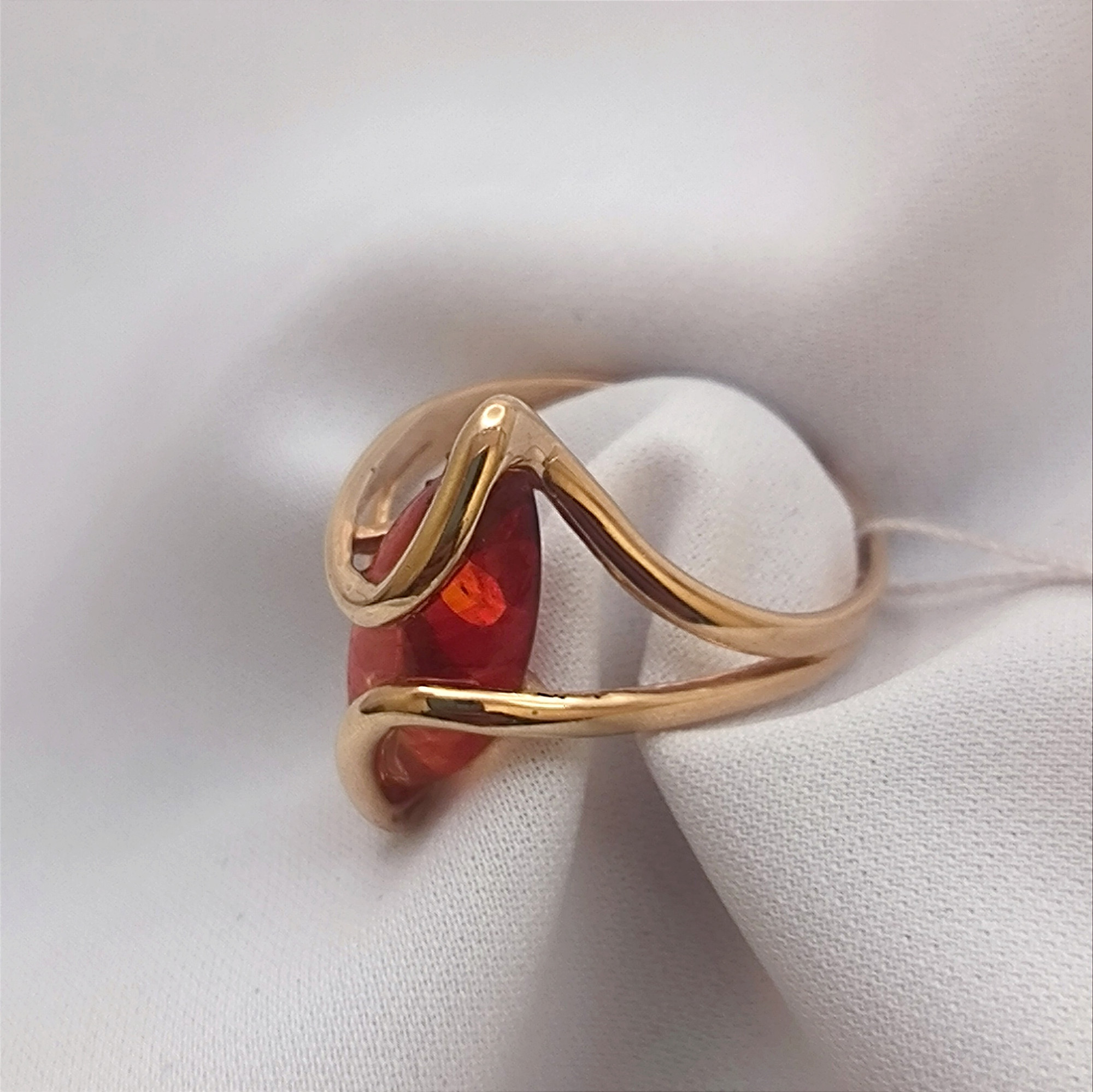 Кольцо из красного золота с янтарем (33541535)  2