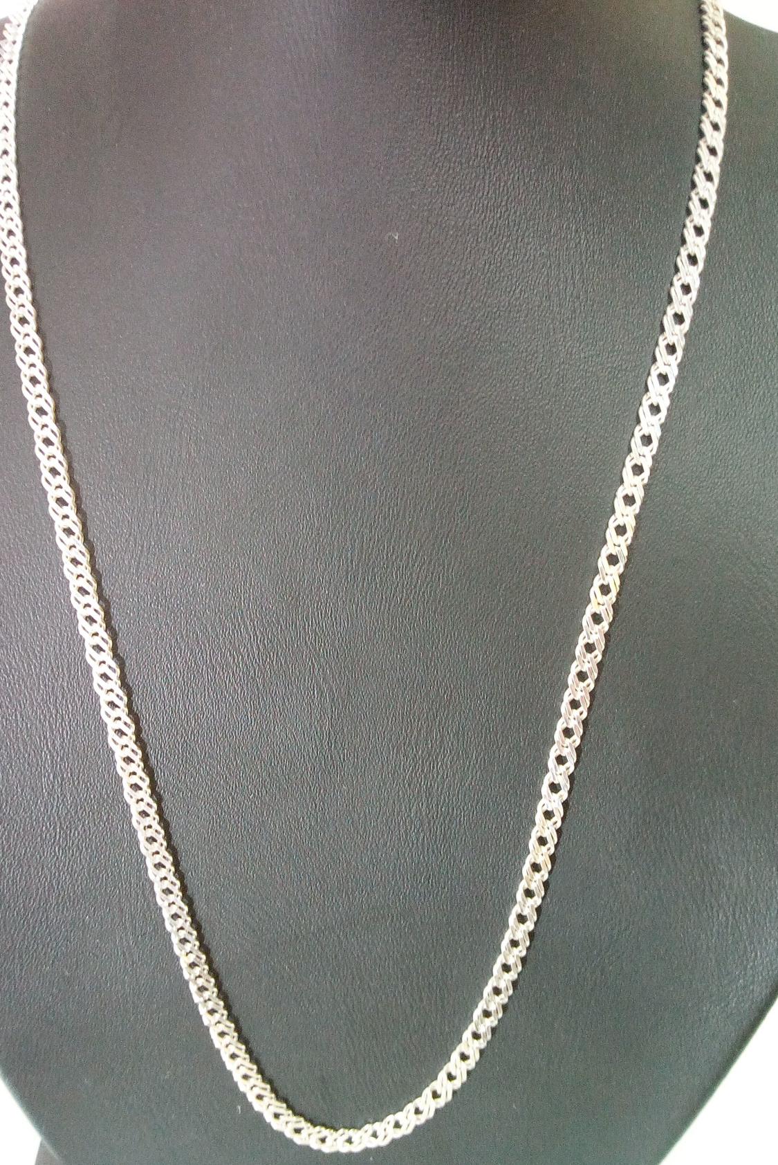 Серебряная цепь с плетением Двойной ромб (29965104) 1