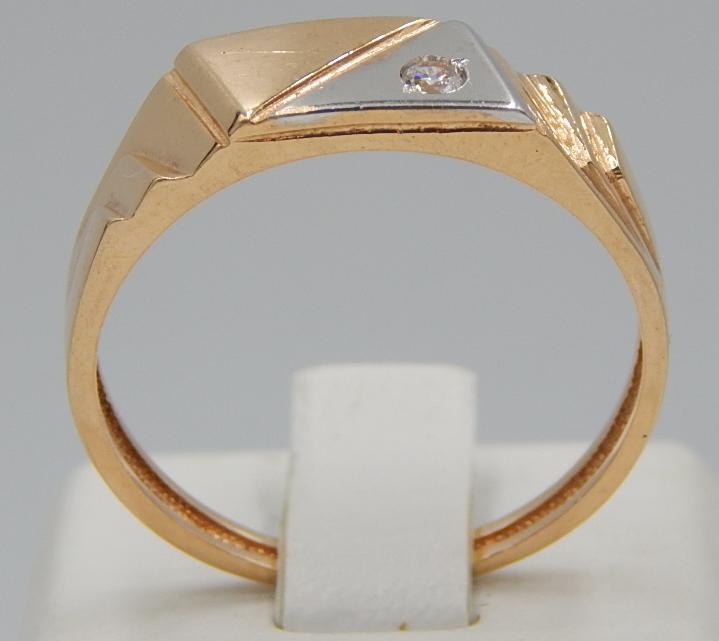 Кольцо из красного и белого золота с цирконием (28569335) 1