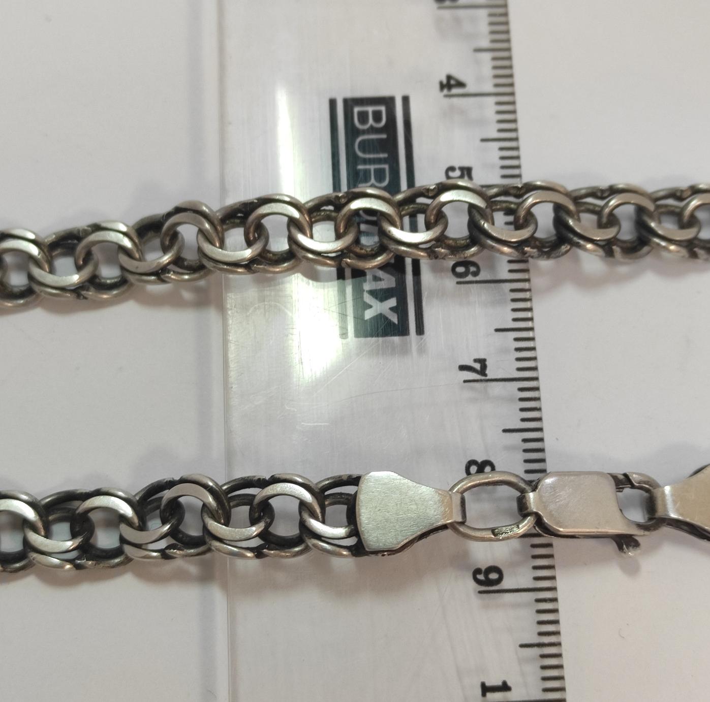 Серебряная цепь с плетением Бисмарк (33897954) 1
