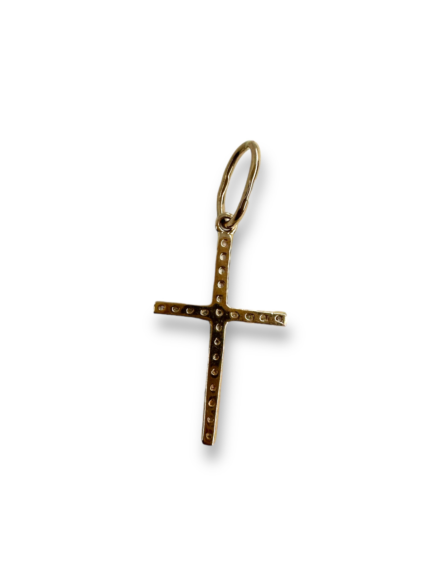 Подвес-крест из красного золота с цирконием (31626759)  1