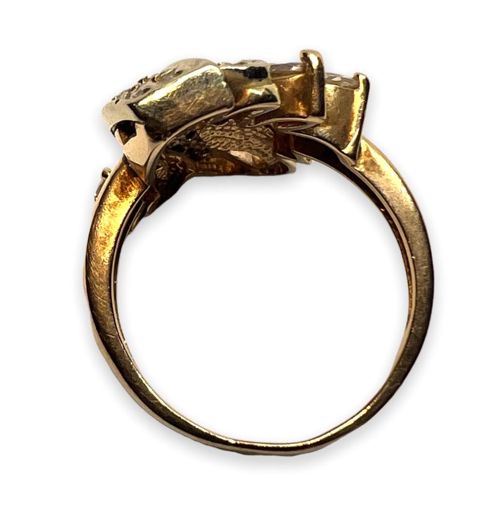 Кольцо из красного и белого золота с цирконием (28833290) 3