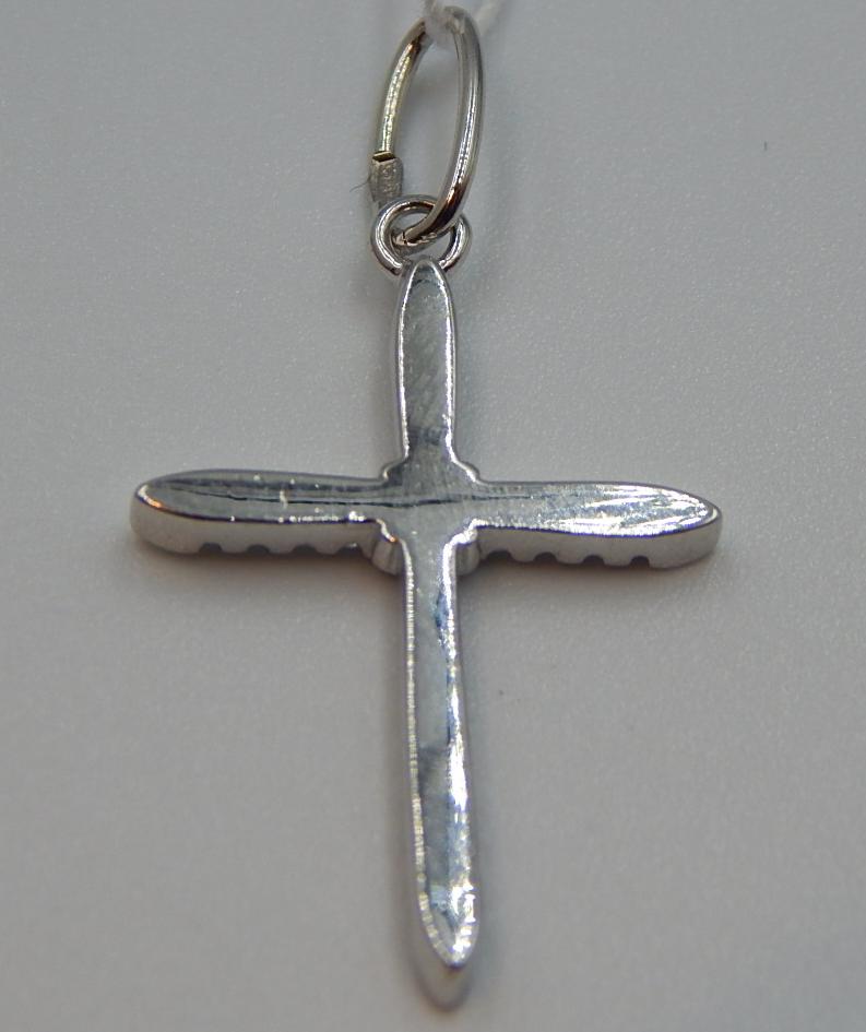 Срібний підвіс-хрест із цирконієм (30523385) 2