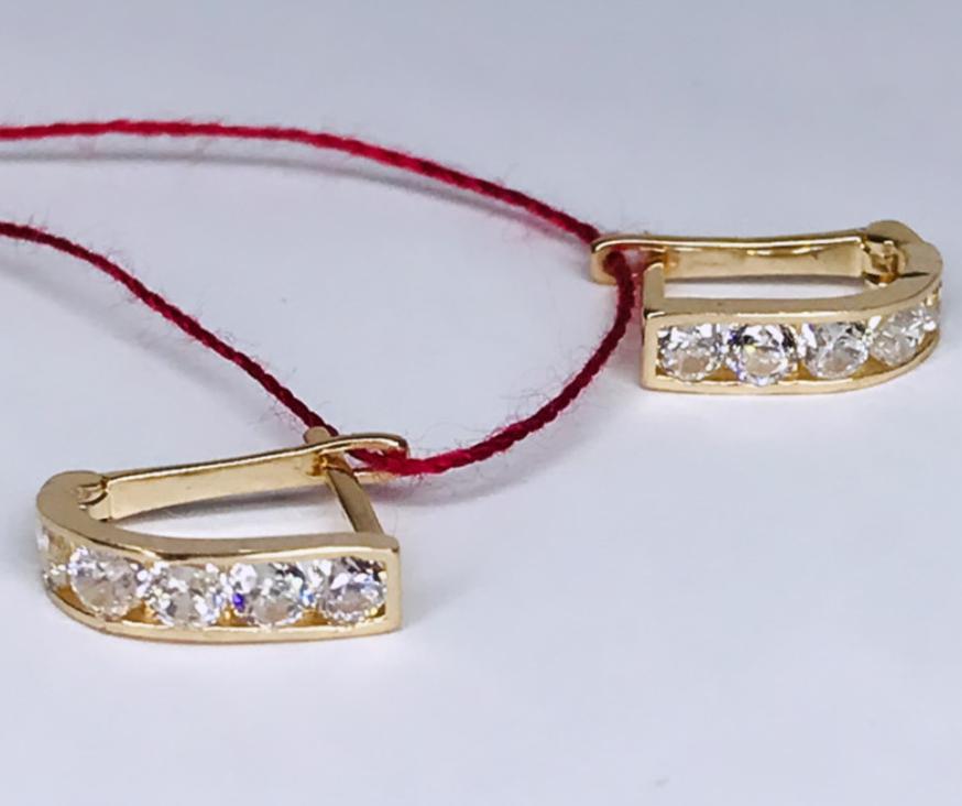 Серьги из красного золота с цирконием (30566964) 1