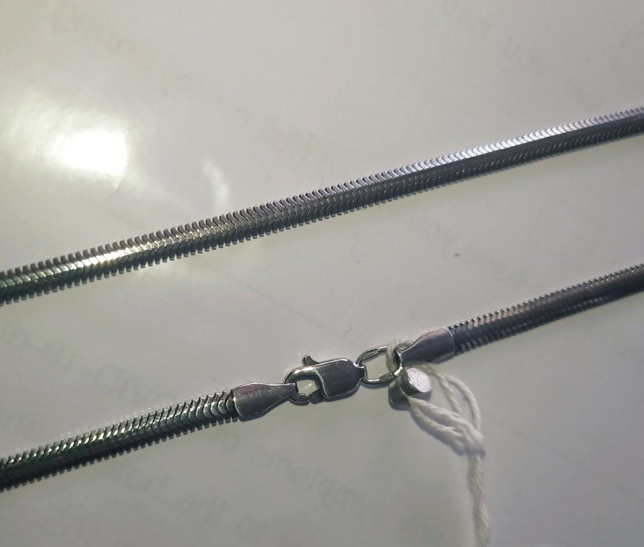 Серебряная цепь с плетением Снейк (28548670) 0