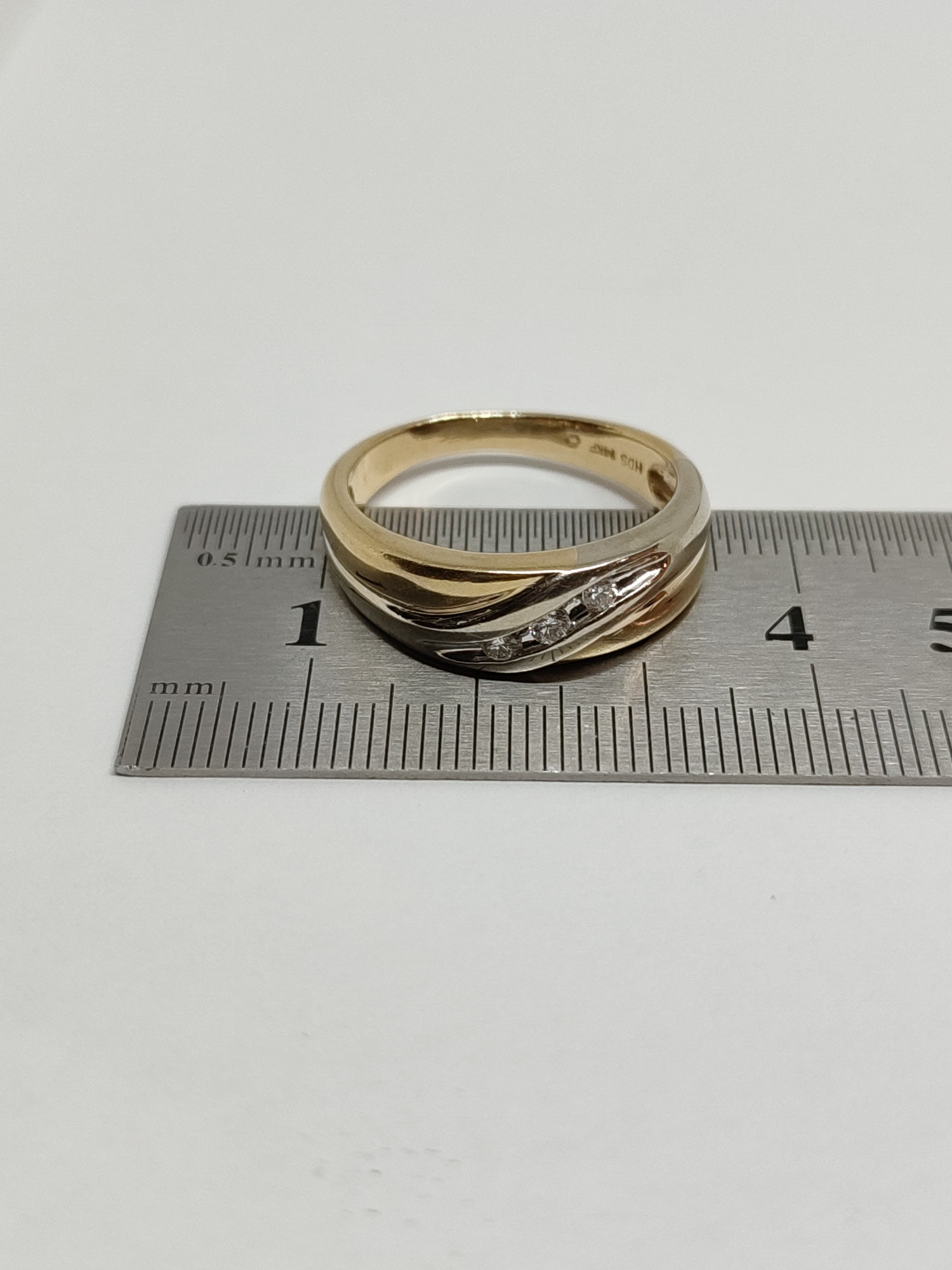 Кольцо из желтого и белого золота с бриллиантом (-ми) (32010512) 1