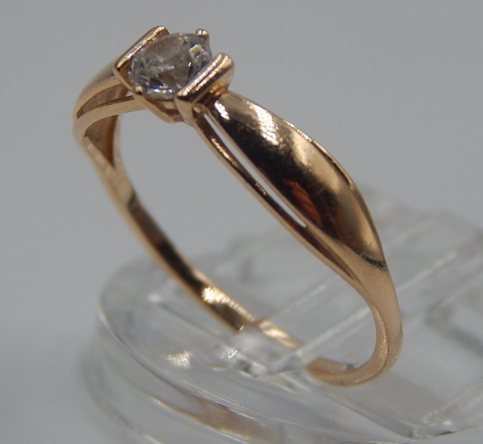 Кольцо из красного золота с цирконием (33215570)  1