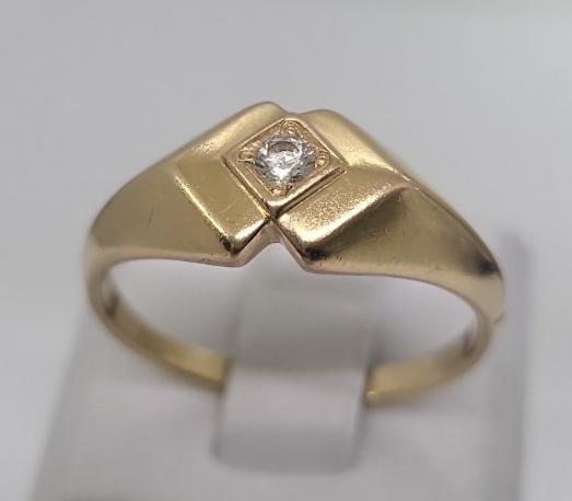 Кольцо из желтого золота с цирконием (33753533)  0