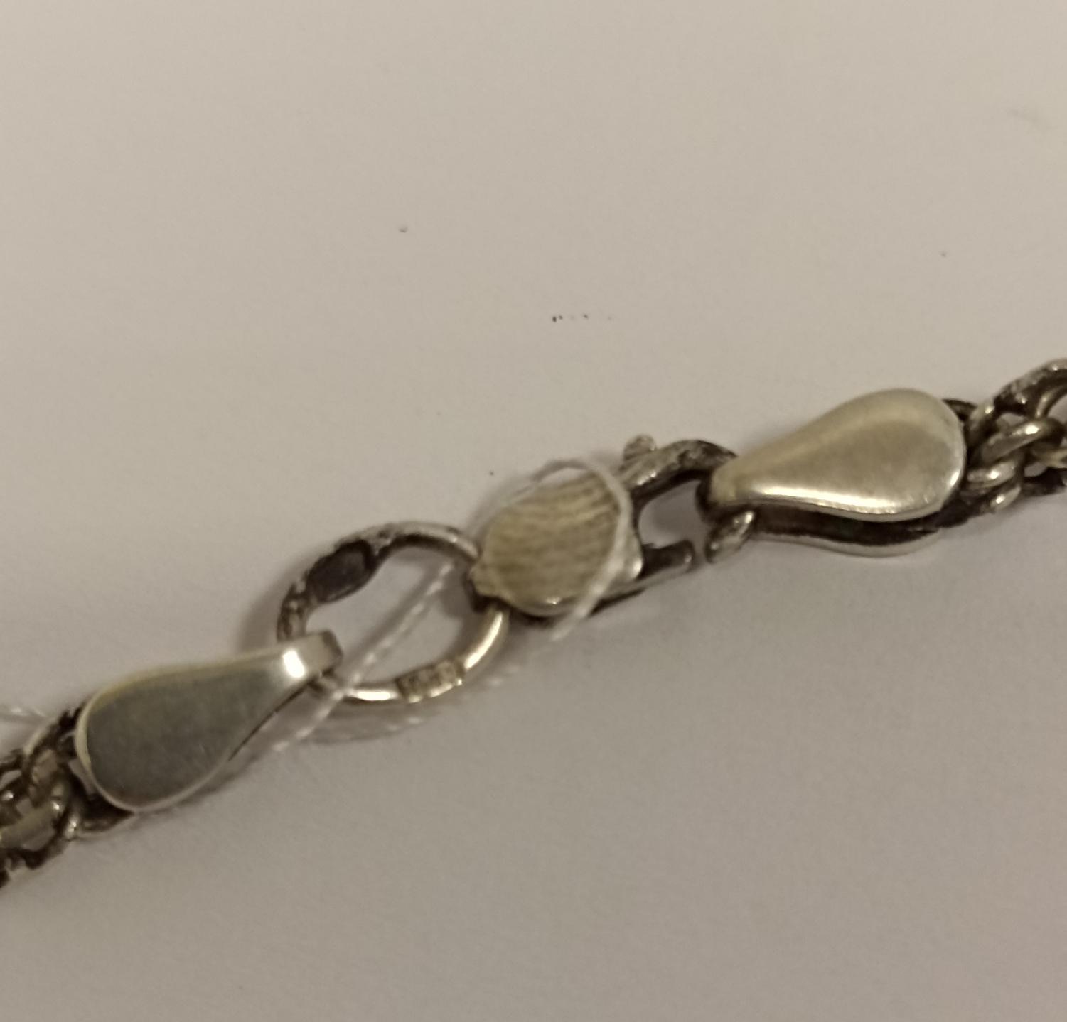 Серебряная цепь с плетением Бисмарк (33710522) 3