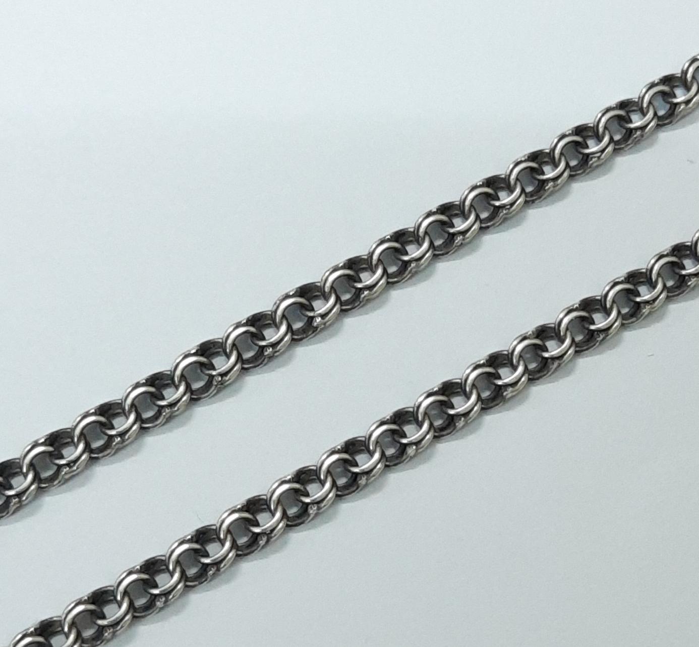 Серебряная цепь с плетением Бисмарк (33000582) 0