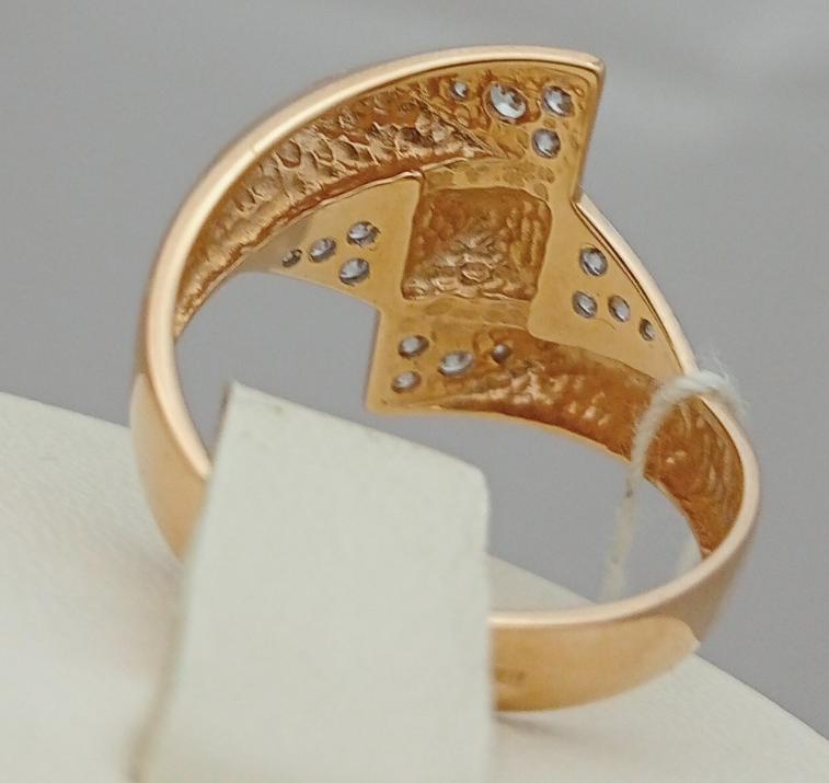 Кольцо из красного и белого золота с цирконием (31959883)  1