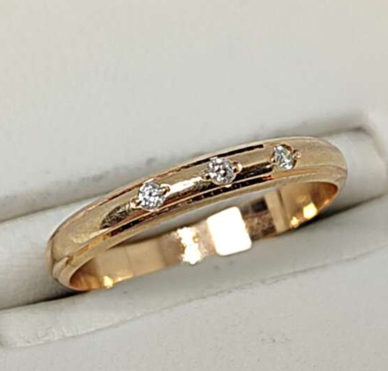 Обручальное кольцо из красного золота с бриллиантом (-ми) (33674764) 0