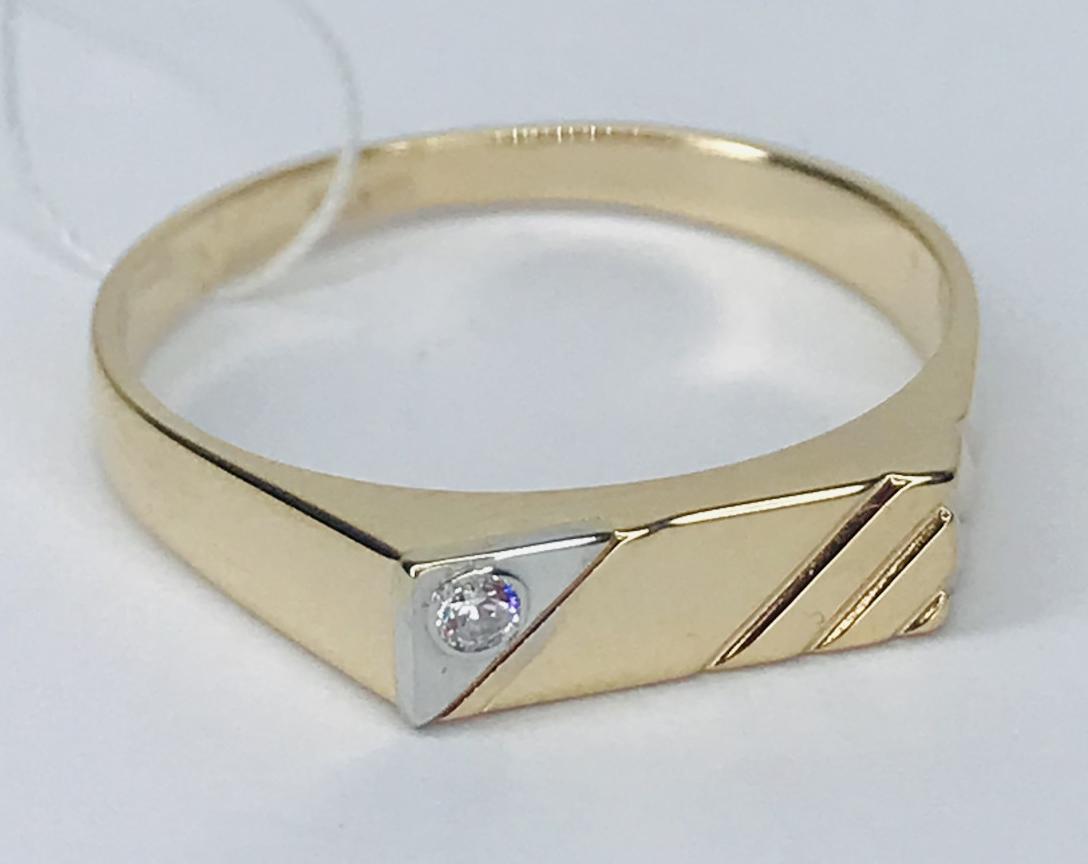 Перстень из красного и белого золота с цирконием (33584312) 2