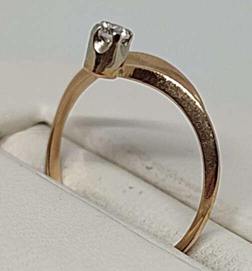 Кольцо из красного золота с бриллиантом (-ми) (30439165) 1