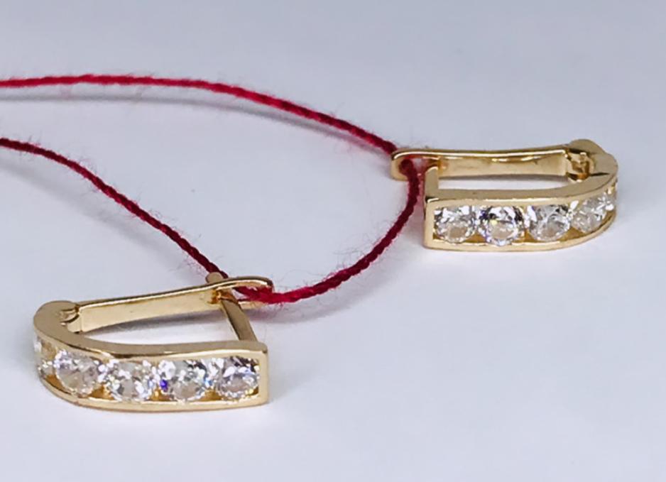 Серьги из красного золота с цирконием (30569495) 3