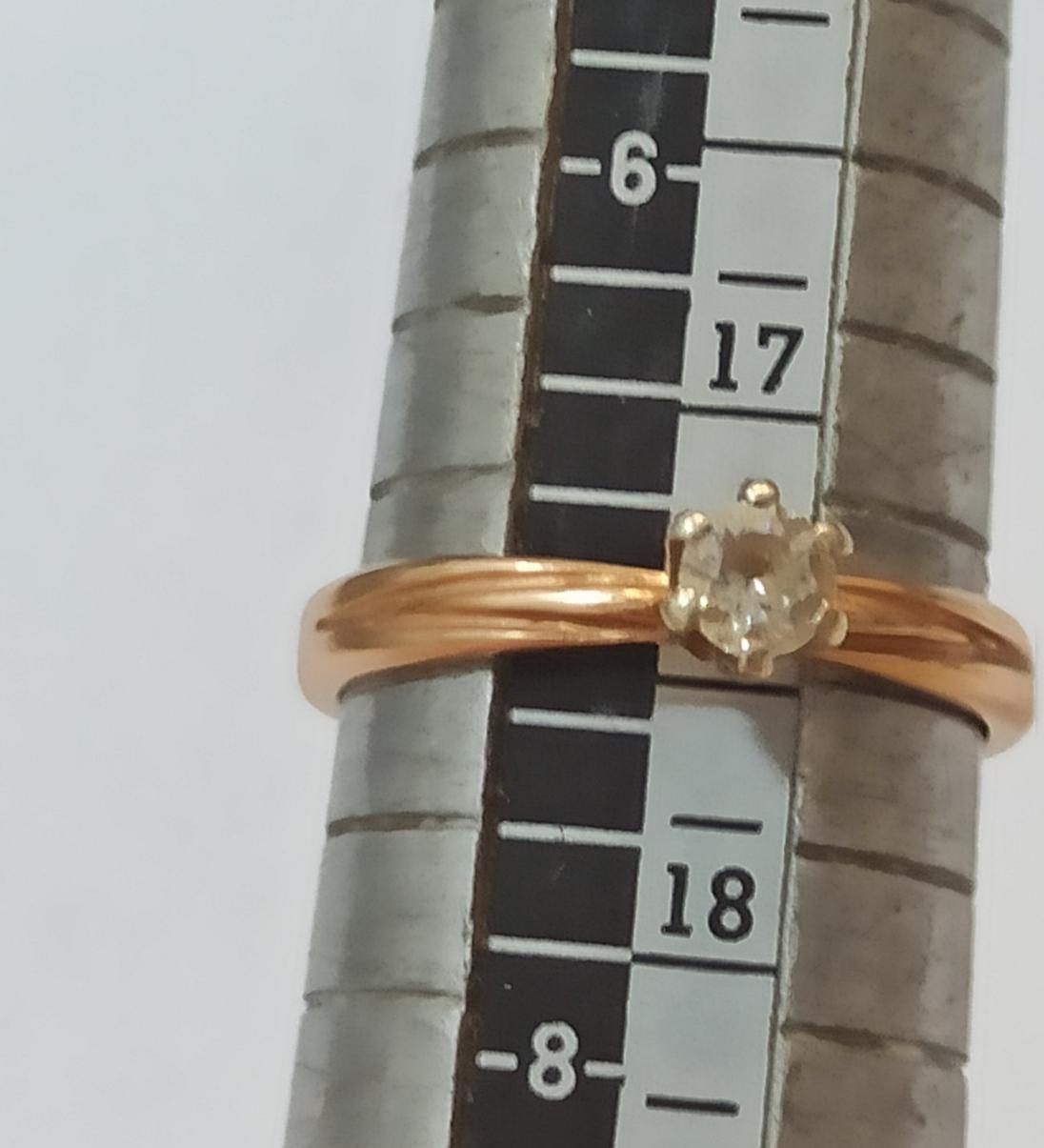 Кольцо из красного золота с цирконием (33759192)  3
