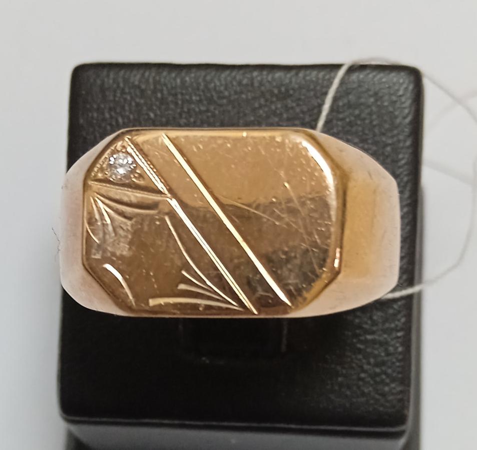 Перстень з червоного золота з цирконієм (32359264) 0