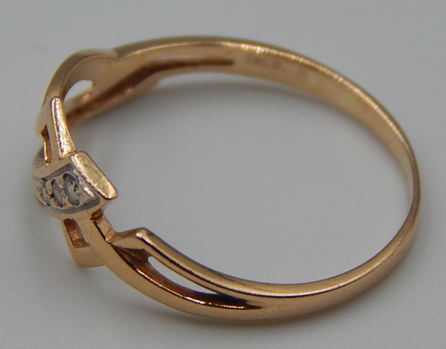 Кольцо из желтого и белого золота с цирконием (32430145)  4