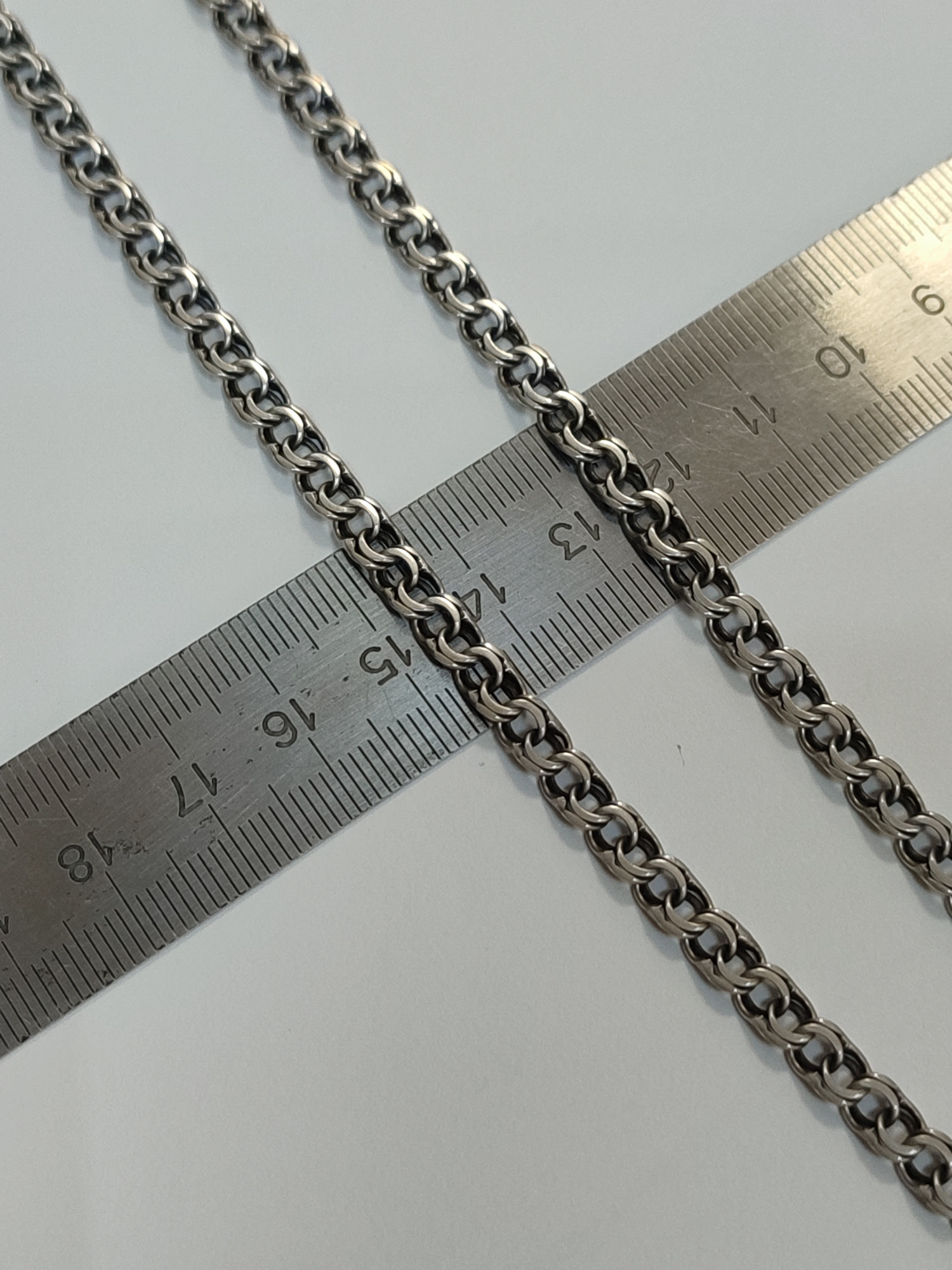 Серебряная цепь с плетением Бисмарк (33449359) 2