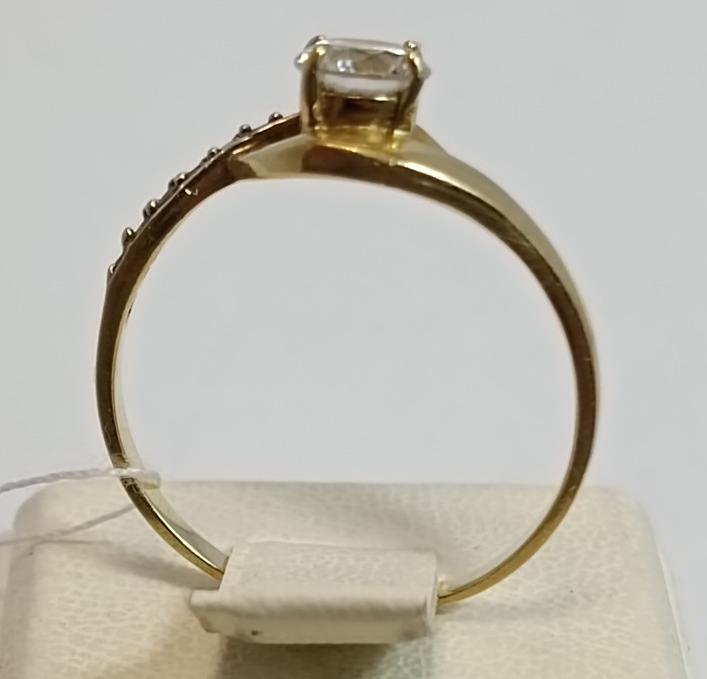 Кольцо из желтого золота с цирконием (33822058) 3
