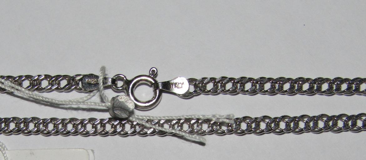 Серебряная цепь с плетением Двойной ромб (28954172) 2