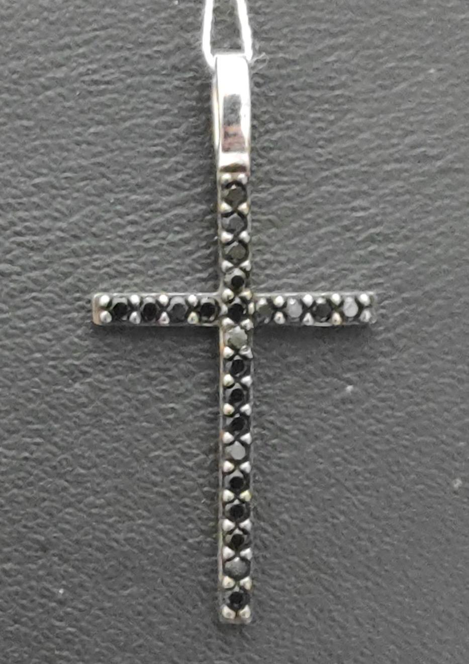 Серебряный подвес-крест с цирконием (30703330) 0