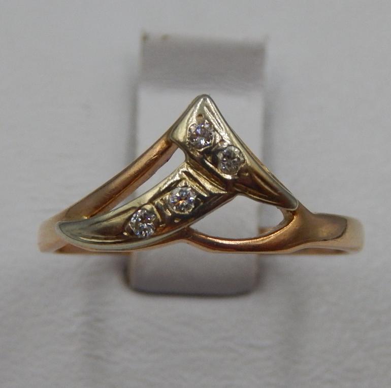 Кольцо из красного и белого золота с бриллиантом (-ми) (32200048) 0