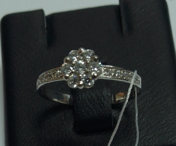 Серебряное кольцо с цирконием (30271221) 0