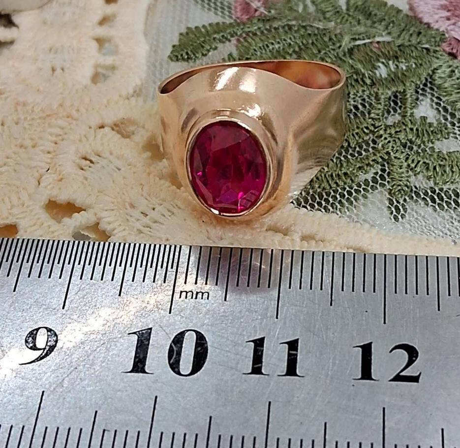 Кольцо из красного золота с корундом (32423835)  7