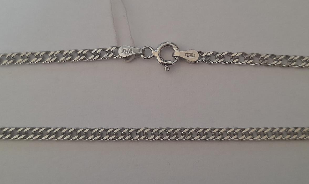 Серебряная цепь с плетением Двойной ромб (30826421) 0