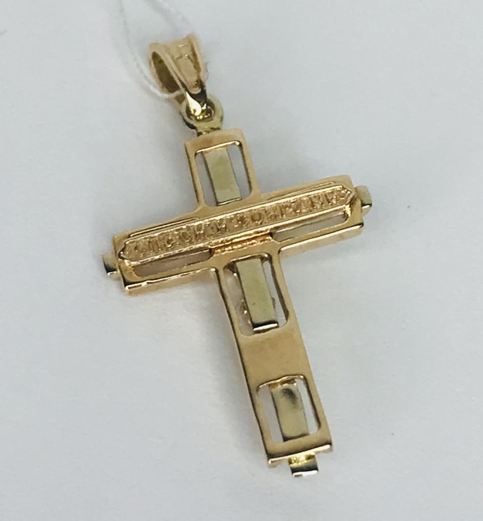 Підвіс-хрест з червоного та білого золота (33672437) 1