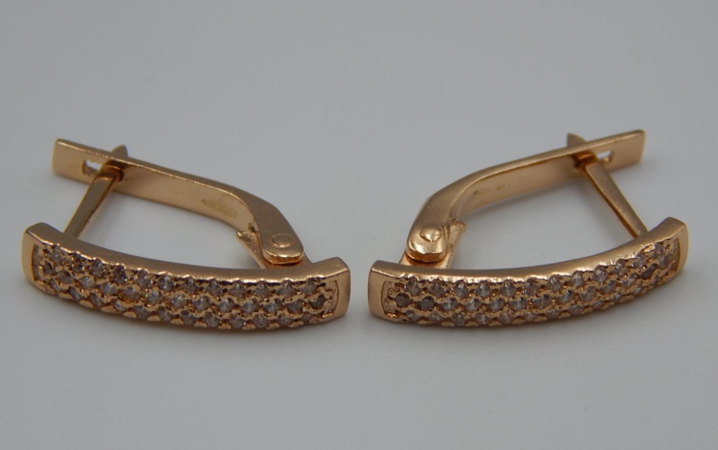 Сережки з червоного золота з цирконієм (33008919) 4