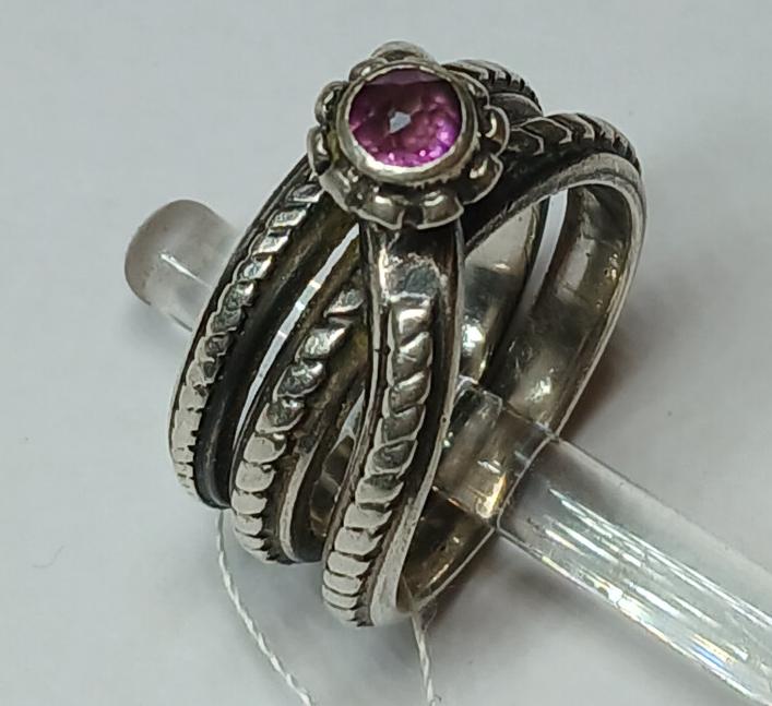 Серебряное кольцо с цирконием (33671920) 0