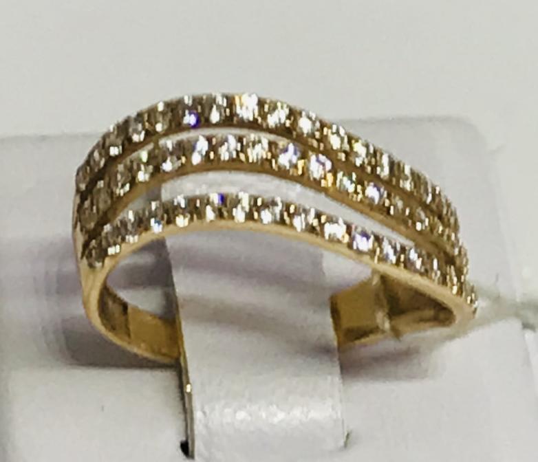 Кольцо из красного золота с цирконием (29272346) 2