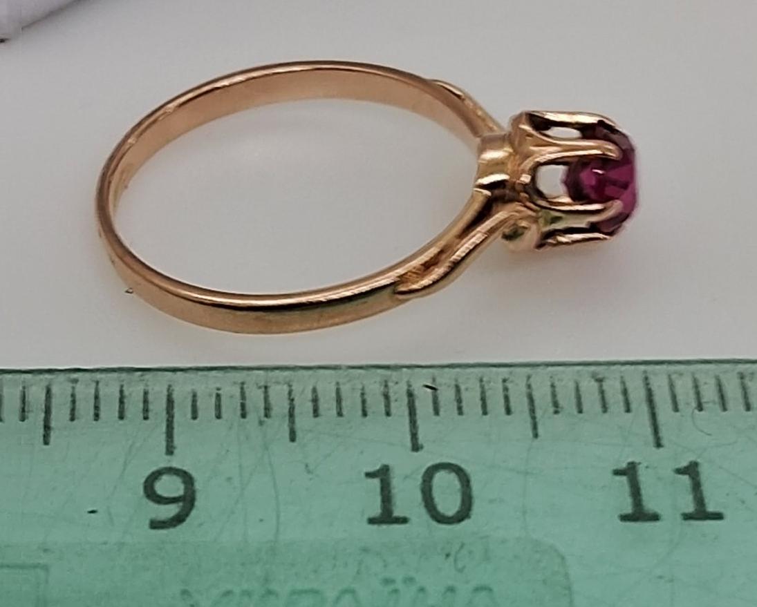 Кольцо из красного золота с корундом (32909237)  7