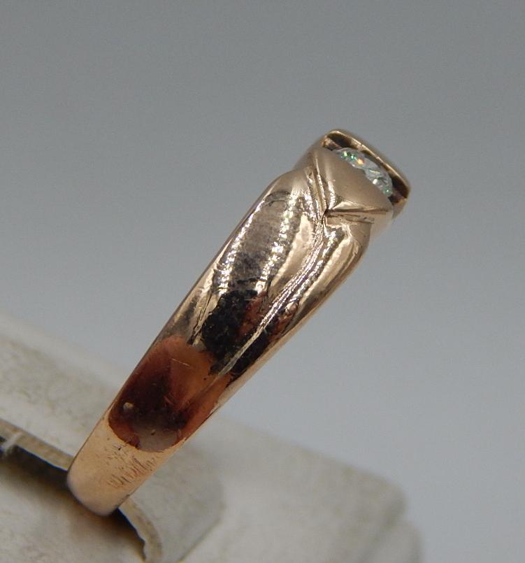 Кольцо из красного золота с бриллиантом (-ми) (30719264) 3