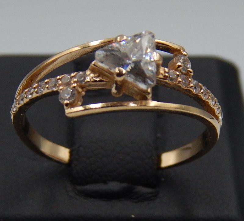 Кольцо из красного золота с цирконием (31589736) 0