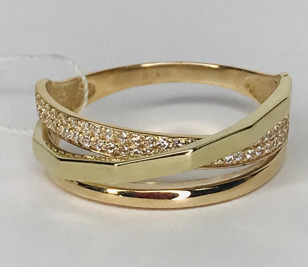 Кольцо из красного и белого золота с цирконием (32865234) 2