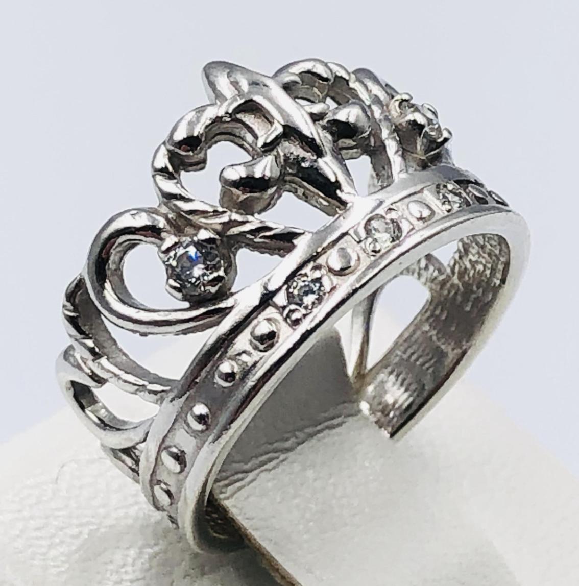 Серебряное кольцо с цирконием (33793056) 0