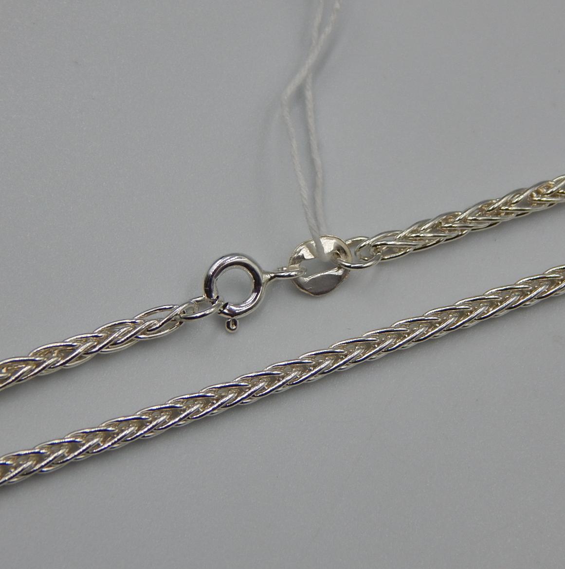 Срібний ланцюг з плетінням Колосок (33436801) 0